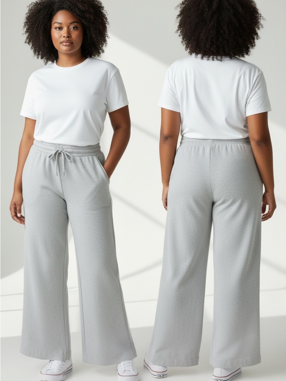 Old Navy Wide-Leg Knit Lounge Pants - Light Gray